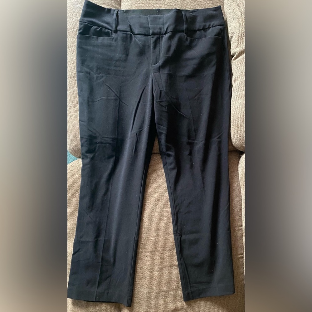 Apt 9 Women's 16p Black Pull On Stretch Straight Leg Dress Pants Petite